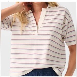 Faherty Sunwashed Pique Polo Top Size Small